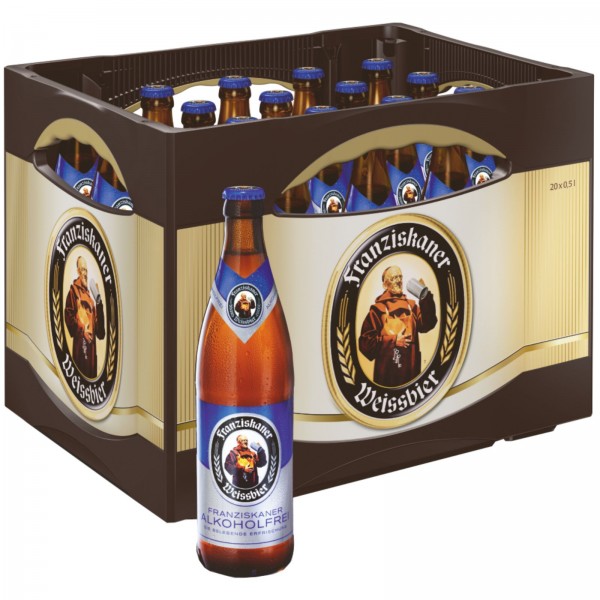 B1392 Franziskaner Weissbier Alkoholfrei 20 x 0,50l