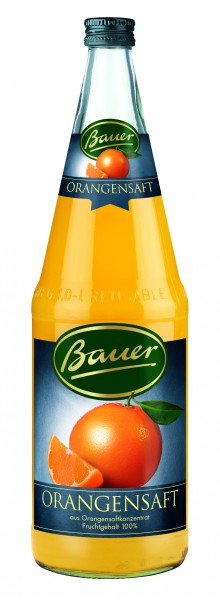Flasche Bauer Orange 1,0l