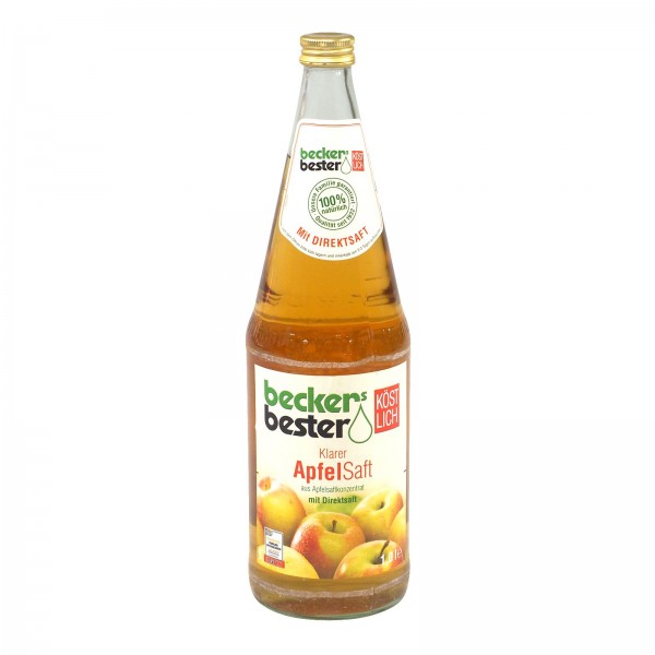 S0210 Flasche Becker Apfelsaft Klar 1,0l