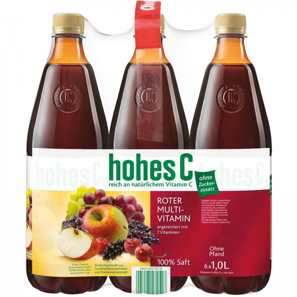 S2565 Hohes C (Rot) Multivitamin 100% 6 x 1,0l PET