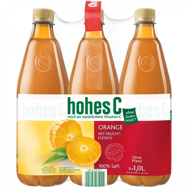 S2605 Hohes C Orange mit Fruchtfleisch 100% 6 x 1,0l PET