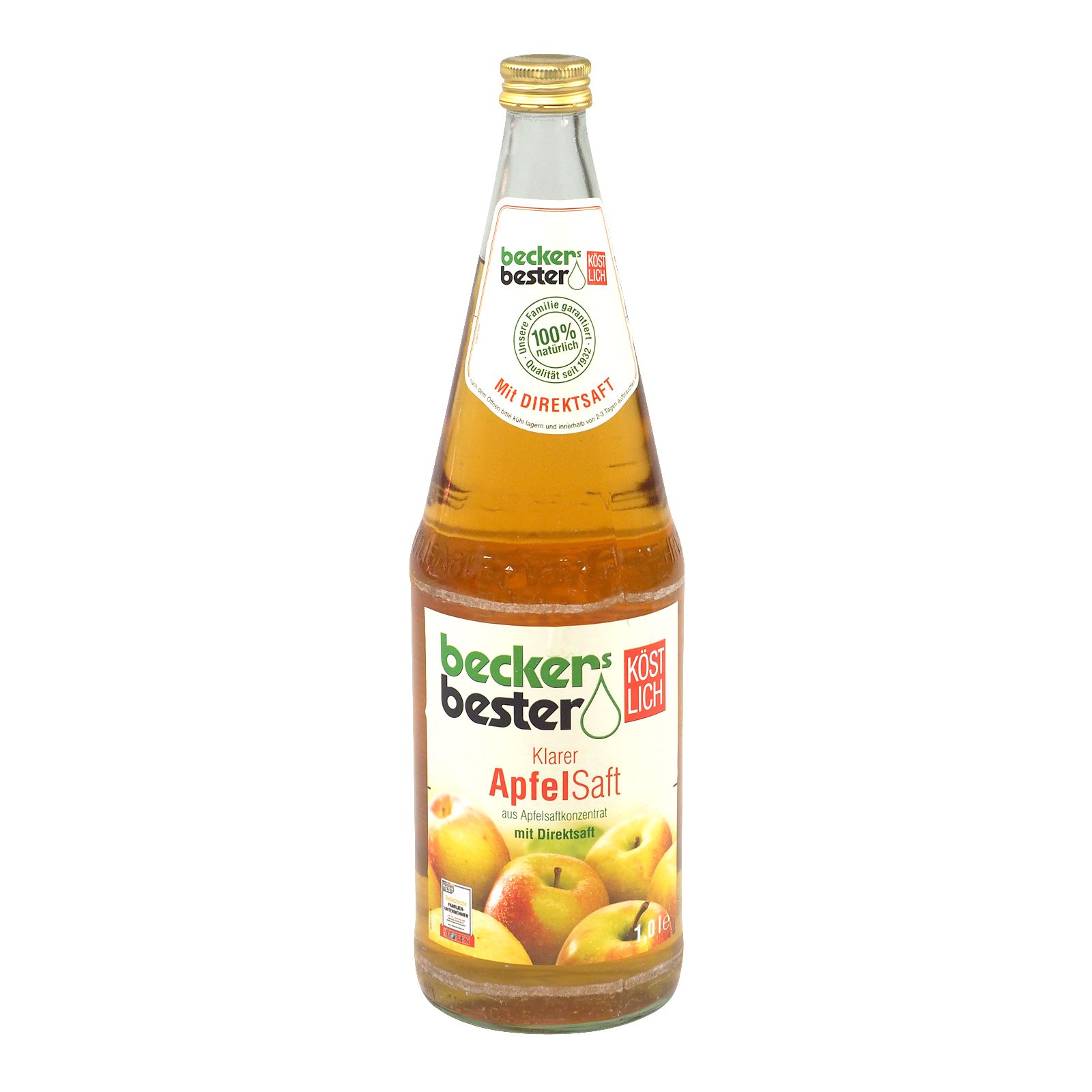Flasche Becker Apfel klar 1,0l