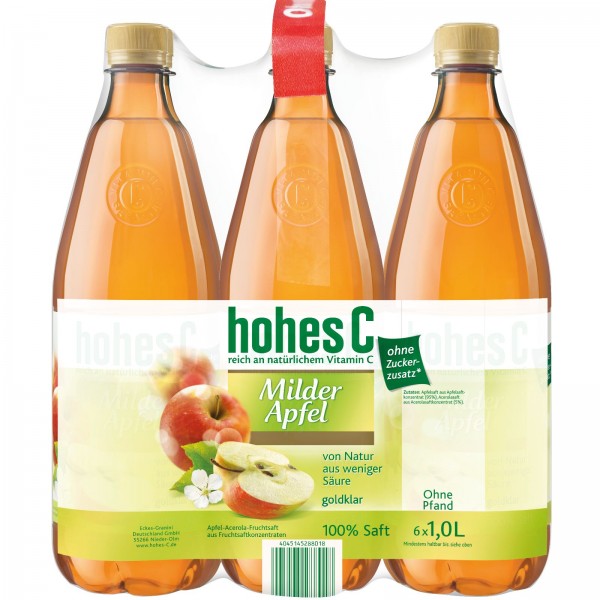 S2540 Hohes C Apfel Mild 100% 6 x 1,0l PET